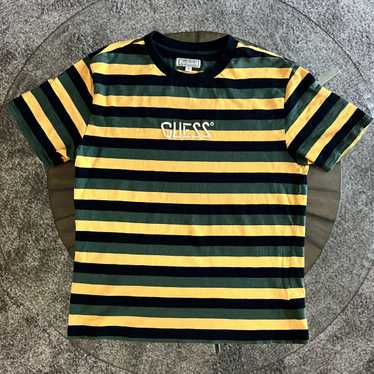 Guess Guess Los Angeles Green/Yellow Striped T-Sh… - image 1