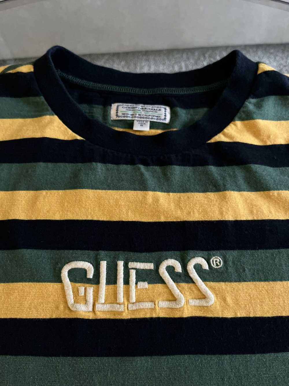 Guess Guess Los Angeles Green/Yellow Striped T-Sh… - image 2