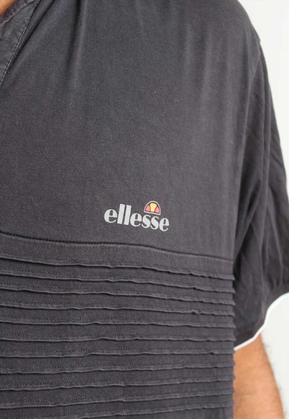 Vintage Ellesse 90's Polo Shirt Black - image 3