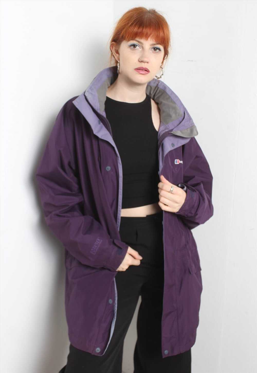 Vintage Berghaus Rain Mac Jacket Purple - image 1