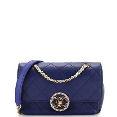 CHANEL Bicolor CC Chain Flap Bag Quilted Calfskin 