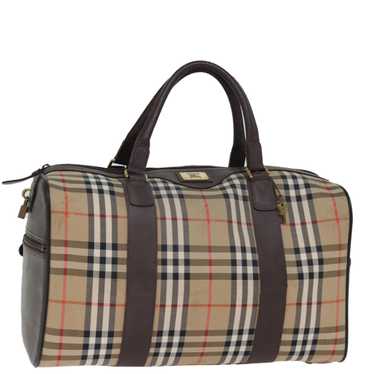 BURBERRYSs Nova Check Boston Bag Canvas Beige Aut… - image 1