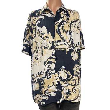 Cubavera Cubavera Men's Black&Cream Short Sleeve … - image 1