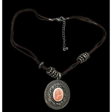 Other Victorian Style Enamel Medallion Necklace - image 1