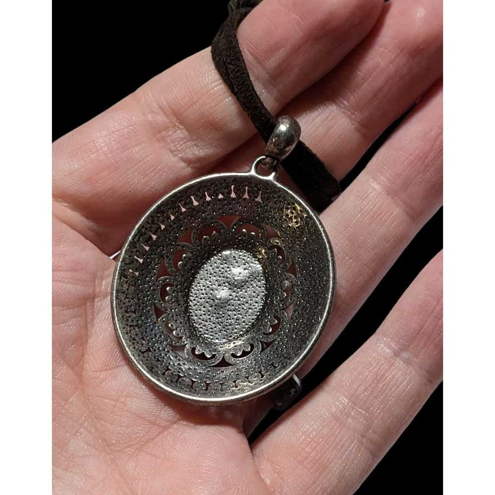 Other Victorian Style Enamel Medallion Necklace - image 3