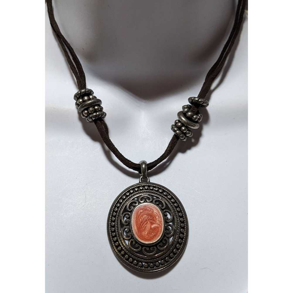 Other Victorian Style Enamel Medallion Necklace - image 5