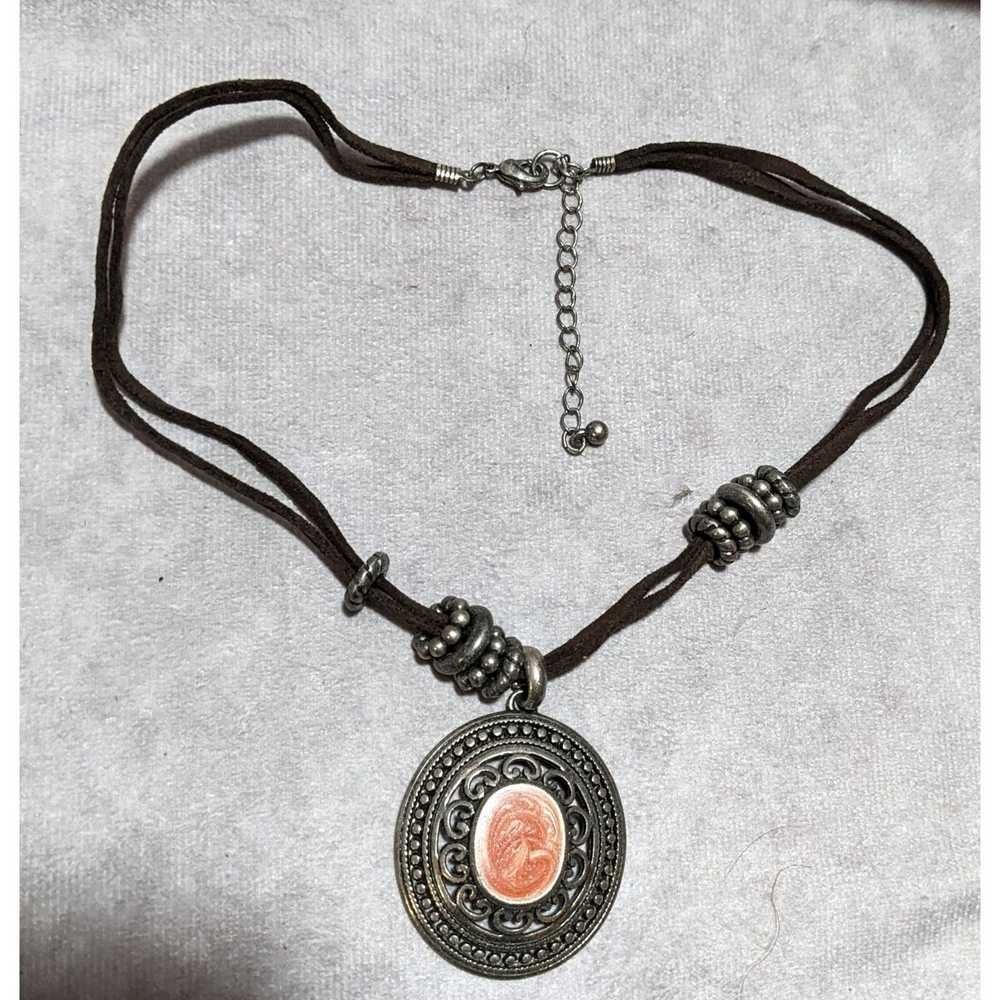 Other Victorian Style Enamel Medallion Necklace - image 8