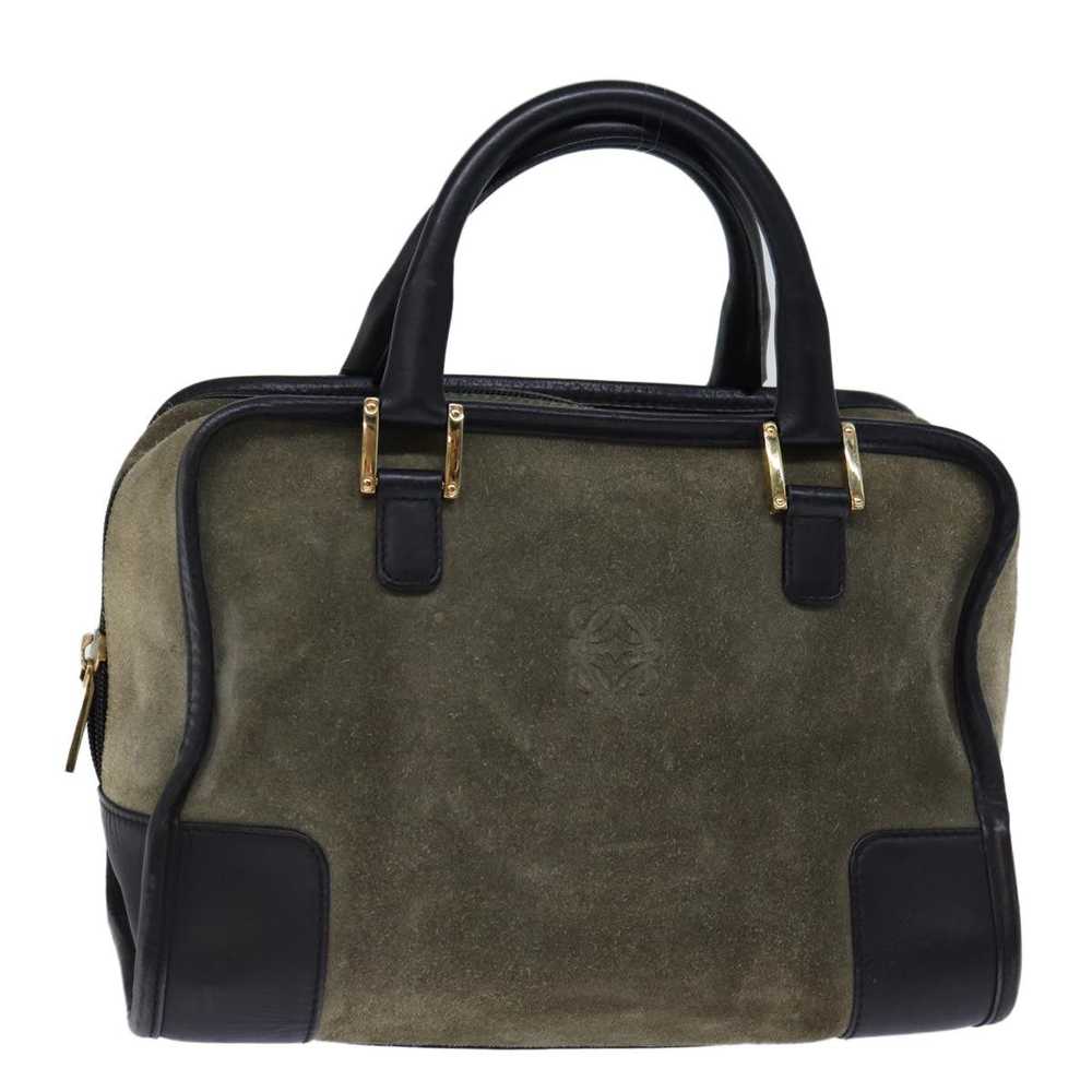 Loewe LOEWE Amazona 27 Hand Bag Suede Khaki Auth … - image 1