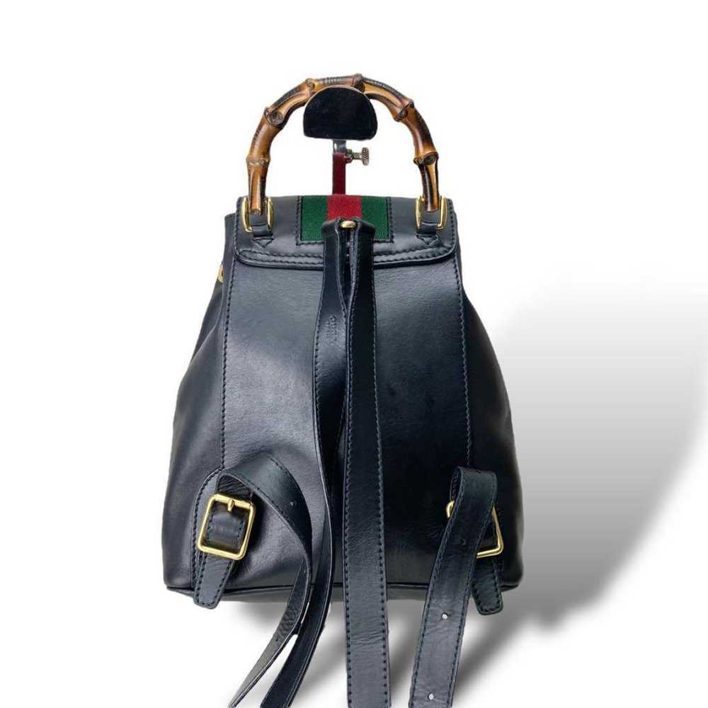 Gucci Vintage Bamboo leather backpack - image 3