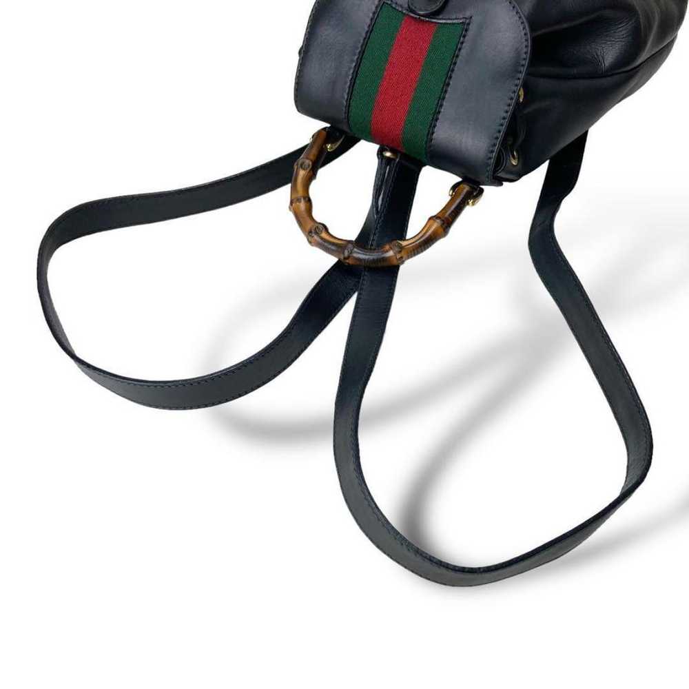 Gucci Vintage Bamboo leather backpack - image 7