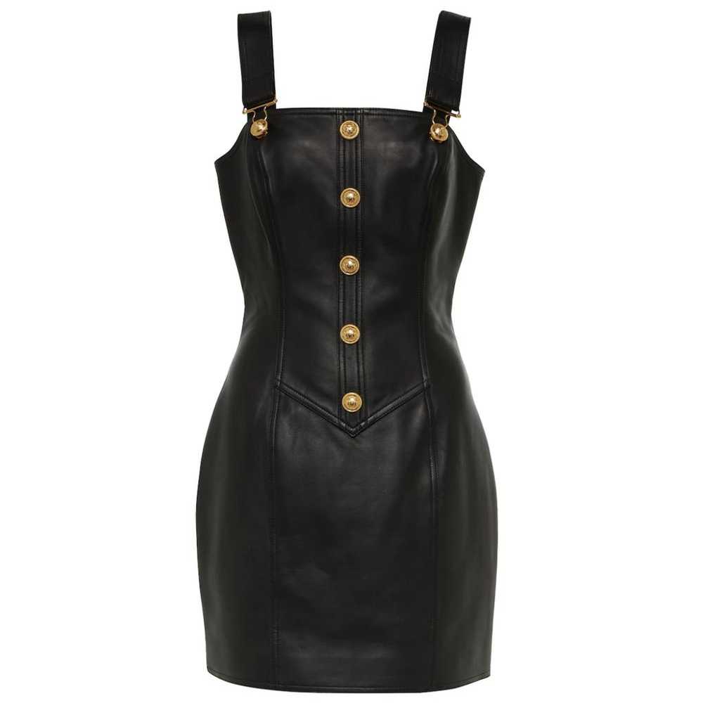 Balmain Leather mini dress - image 10