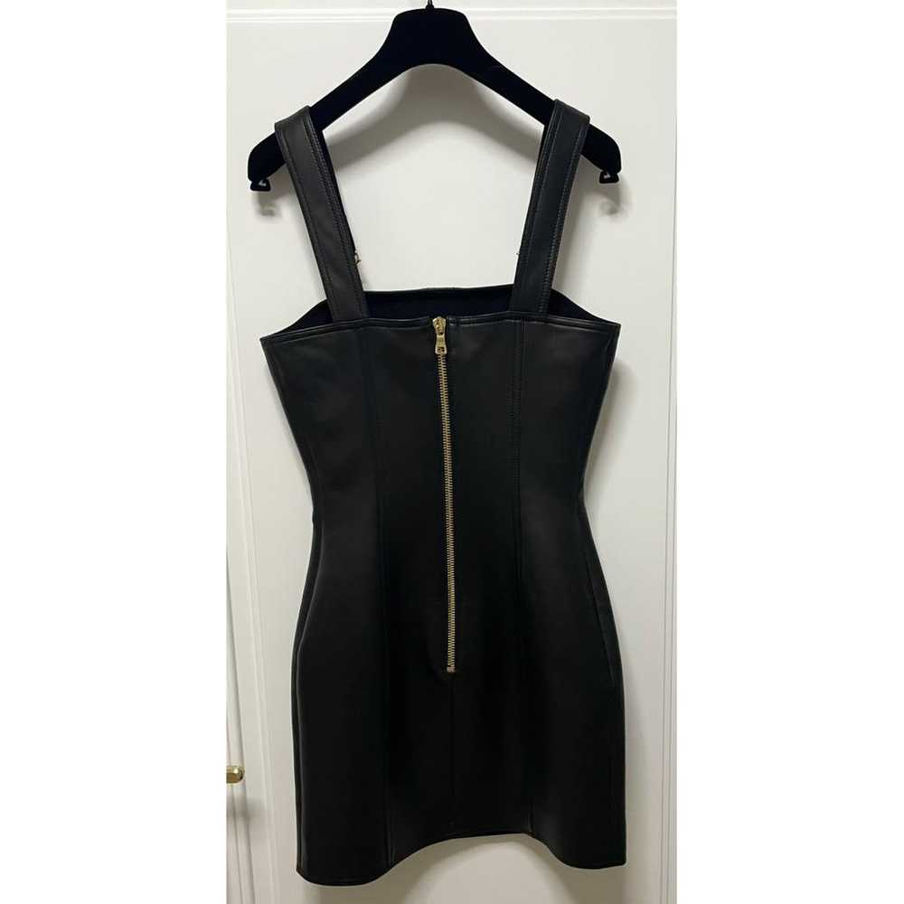 Balmain Leather mini dress - image 3