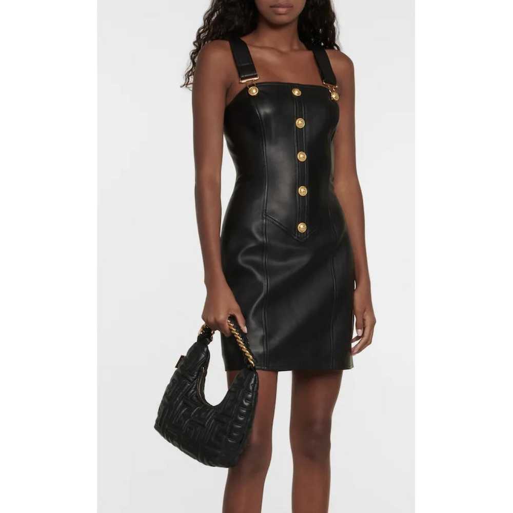 Balmain Leather mini dress - image 9