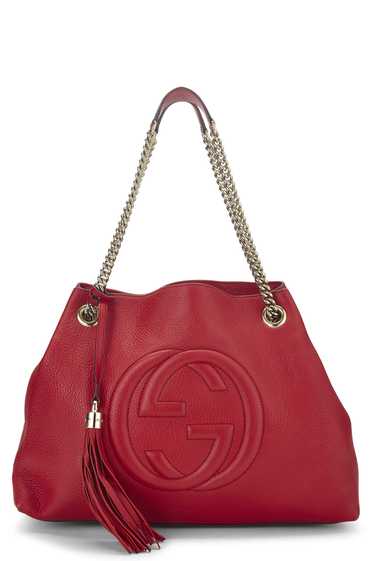 Red Leather Soho Chain Tote