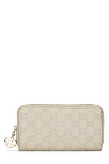 Cream Guccissima Lovely Heart Continental Wallet