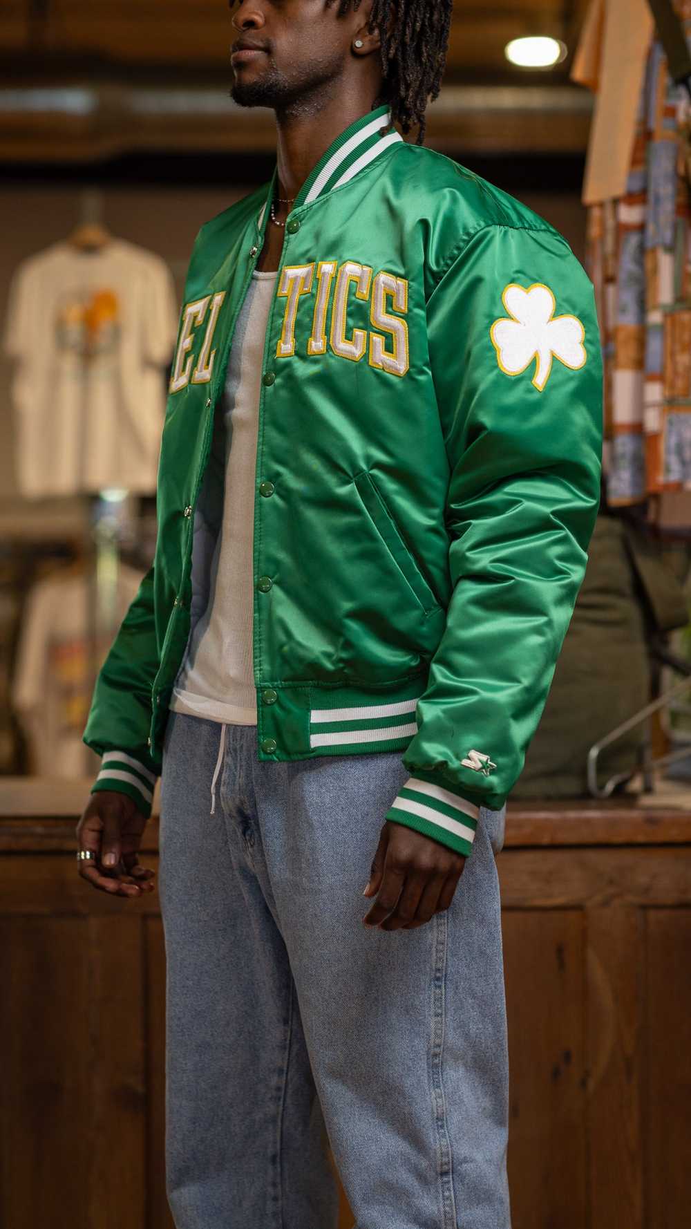 Large 80s Boston Celtics Starter Satin Jacket - image 4