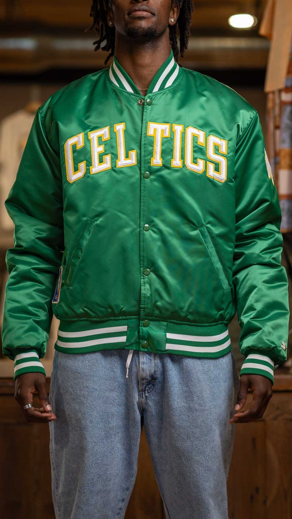 Large 80s Boston Celtics Starter Satin Jacket - image 6