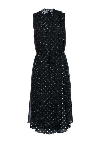 Vince - Black & White Polka Dot Sleeveless Midi Dr