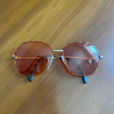 Silhouette Vintage orange tinted hexagon sunglasse