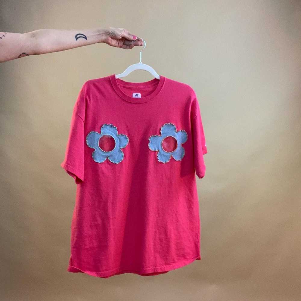 Custom vinyl scrap flower tee - image 1