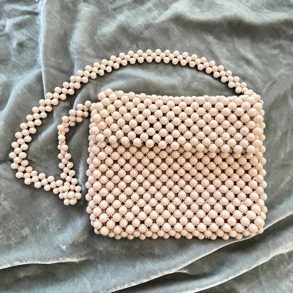 Vintage 60s Mod Cream Beaded Shoulder Bag, Made i… - image 5