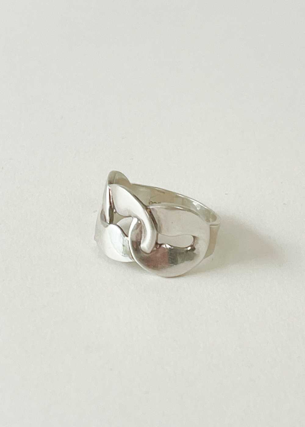 Vintage 1970s Silver Knot Ring - image 2