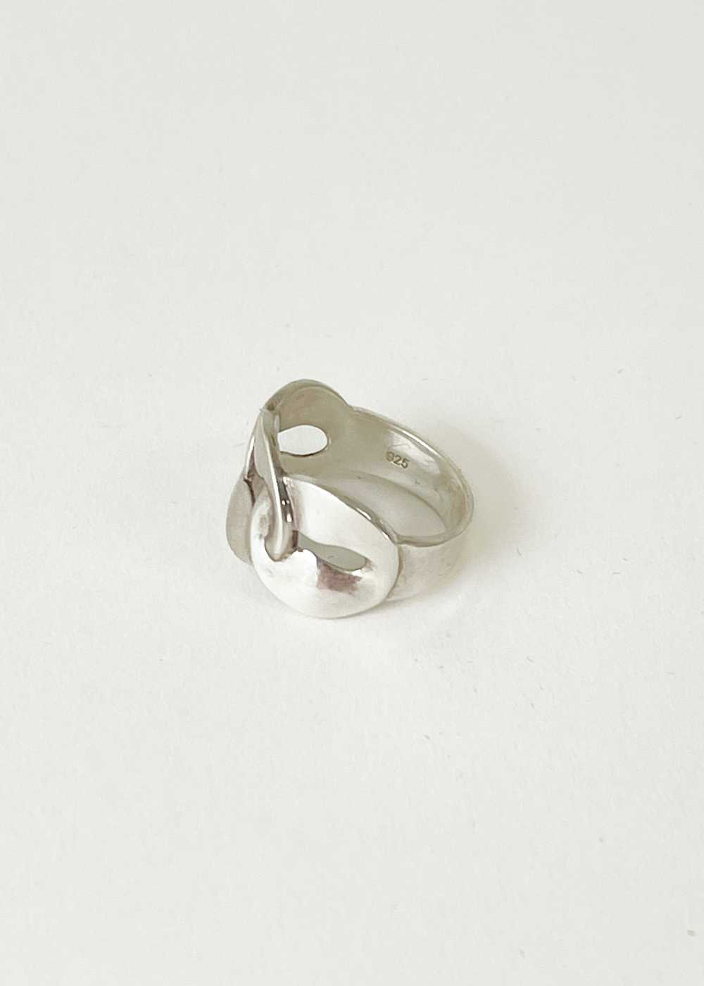 Vintage 1970s Silver Knot Ring - image 3