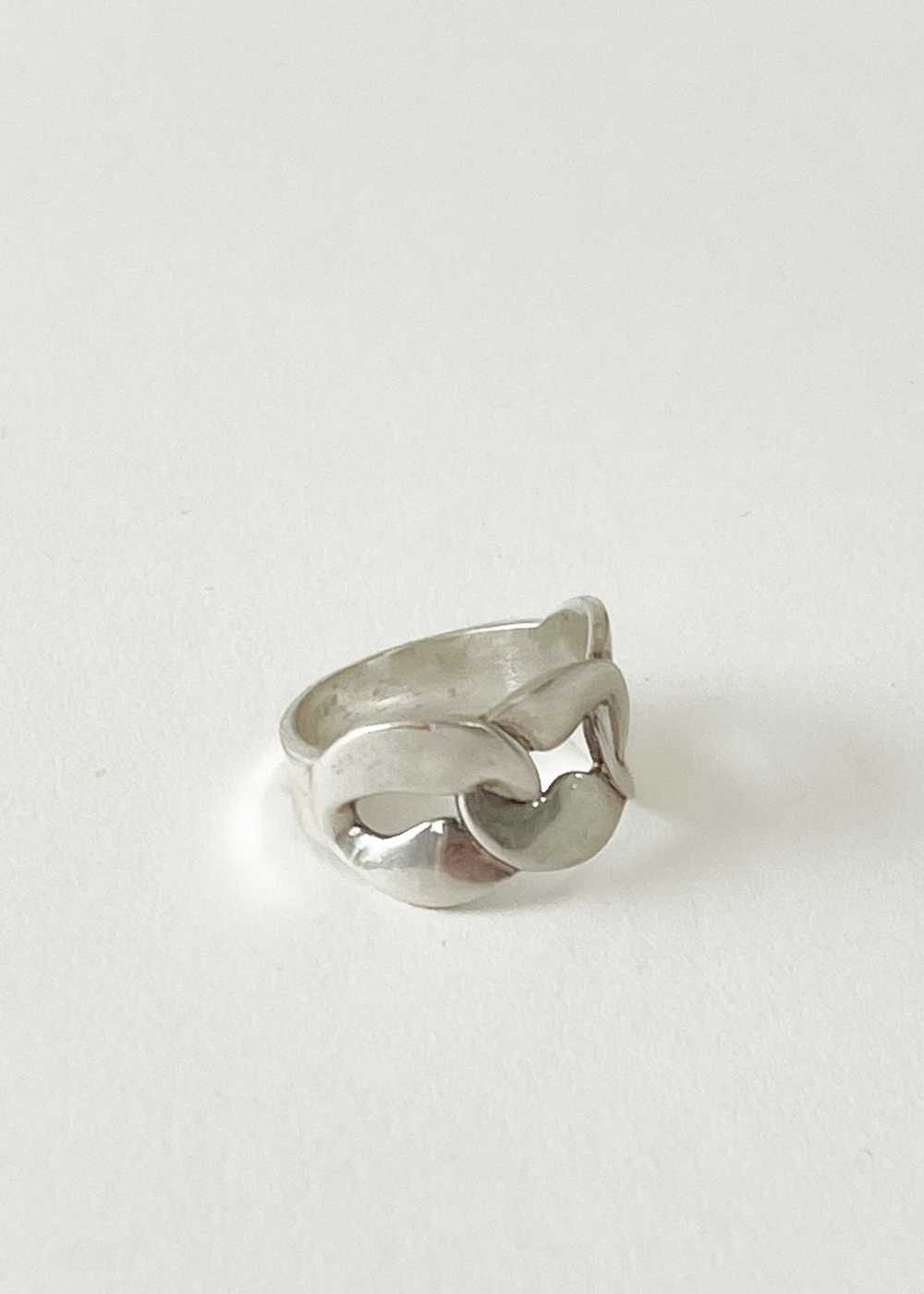 Vintage 1970s Silver Knot Ring - image 4