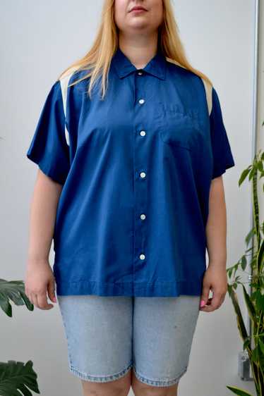 Sixties "Hilton" Navy Bowling Style Shirt