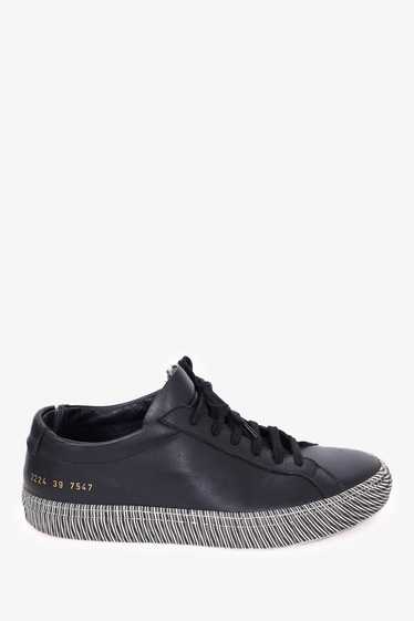 Common Project Black Achilles Moire Sole Sneakers… - image 1