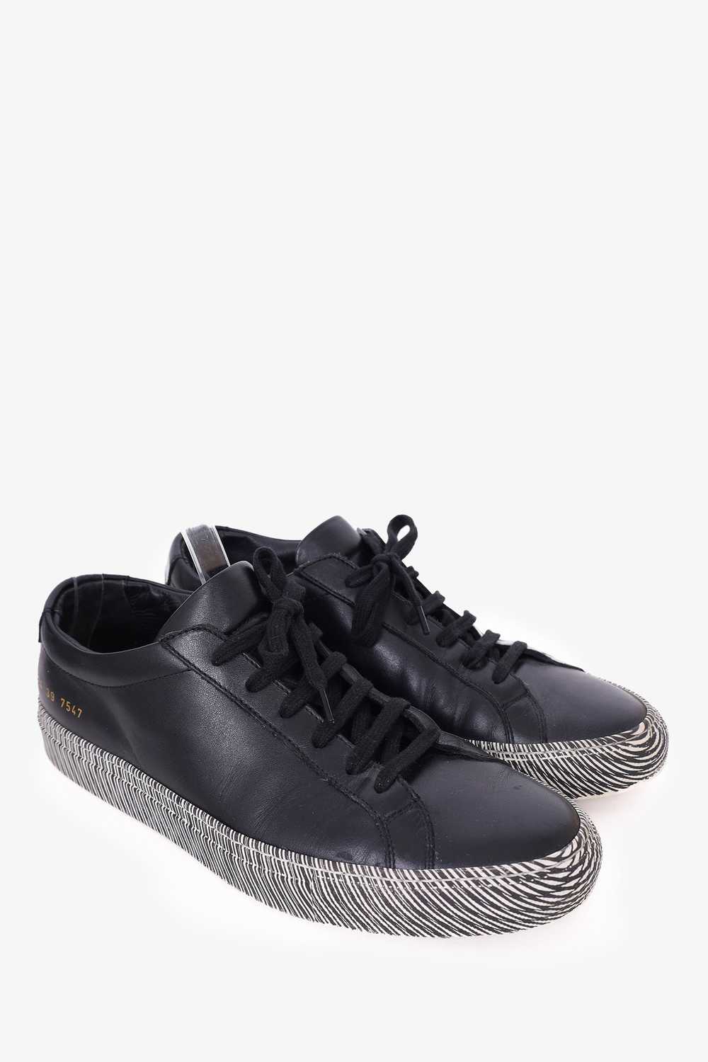 Common Project Black Achilles Moire Sole Sneakers… - image 2