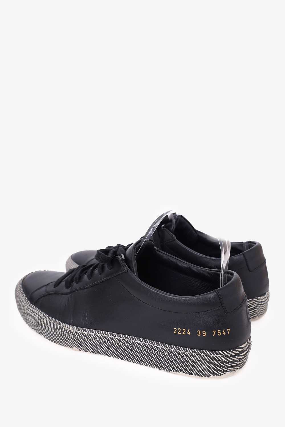 Common Project Black Achilles Moire Sole Sneakers… - image 4