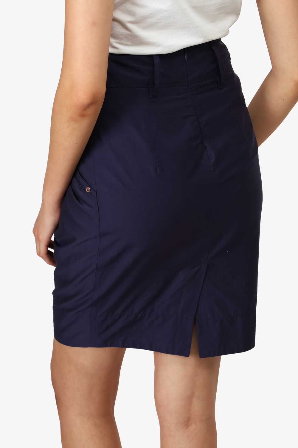 Brunello Cucinelli Navy Cotton/Silk Midi Skirt Si… - image 3