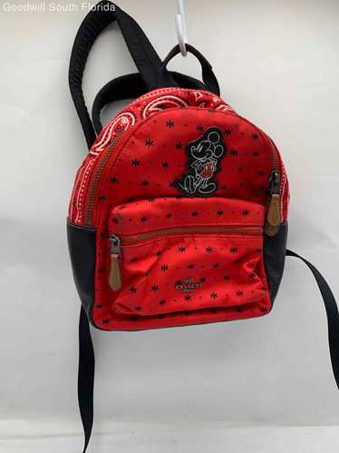 Disney Coach Womens Black Red Mickey Backpack