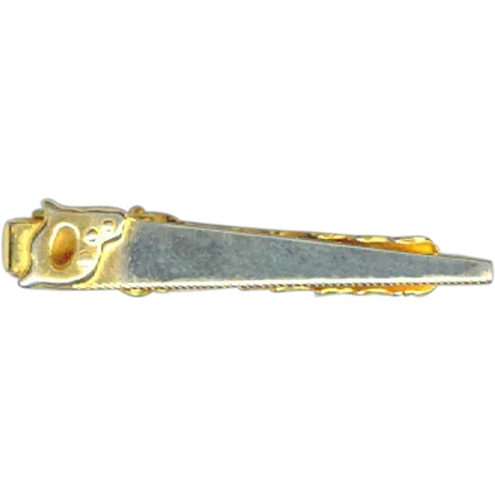 Novelty Silver and Gold Tone HAND SAW Tie Clip - image 1