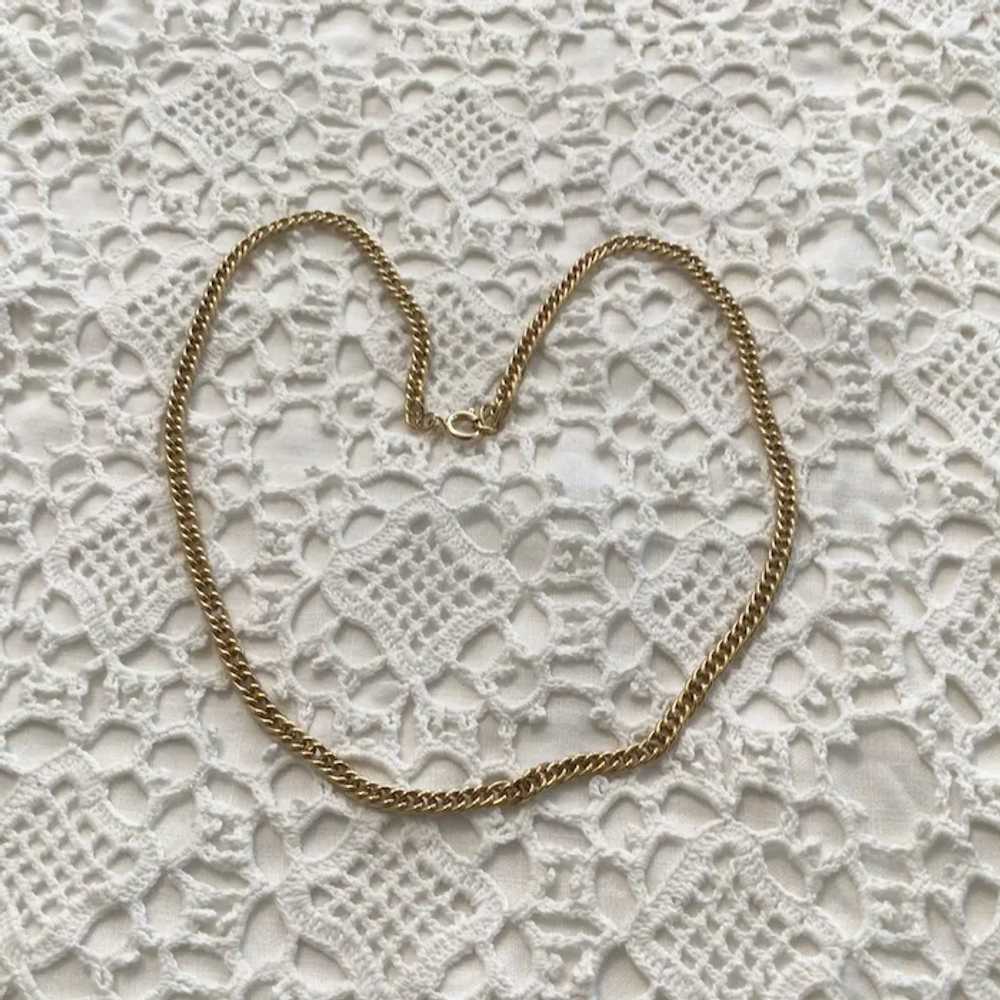 Gold Tone Metal chain Necklace 17 1/2" - image 2