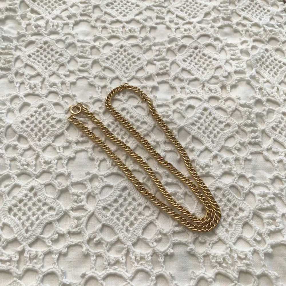 Gold Tone Metal chain Necklace 17 1/2" - image 3