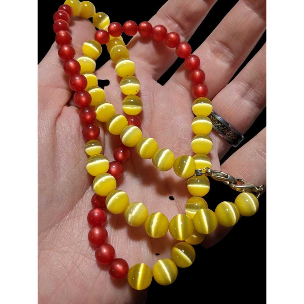 Other Red And Yellow Cat Eye Necklace - image 4