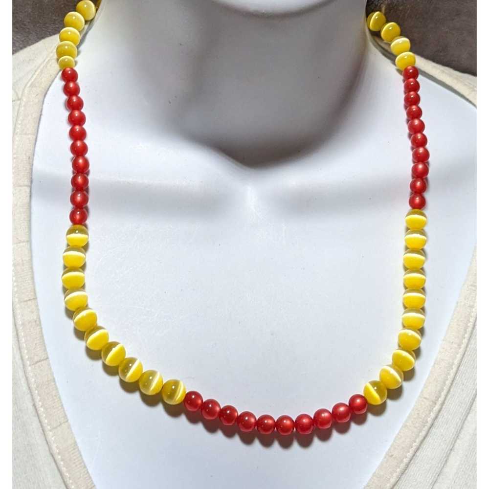 Other Red And Yellow Cat Eye Necklace - image 6