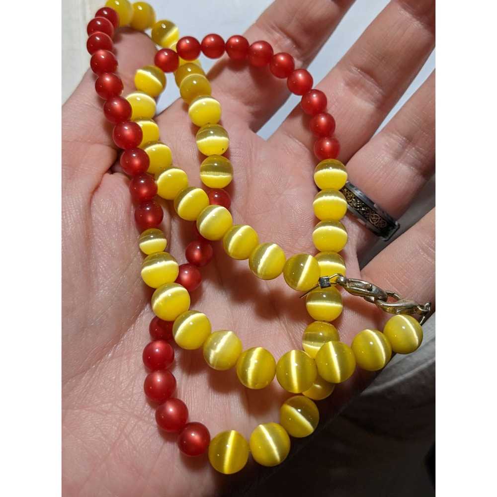 Other Red And Yellow Cat Eye Necklace - image 7