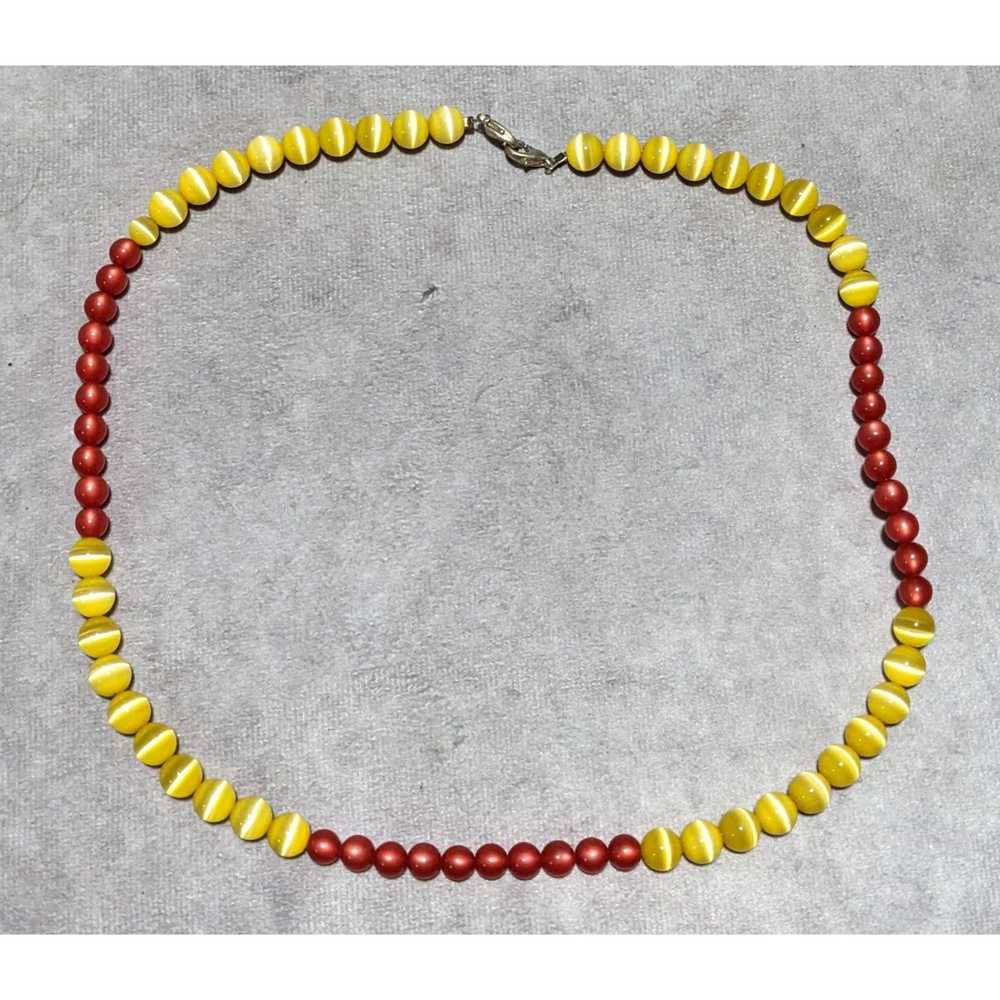 Other Red And Yellow Cat Eye Necklace - image 8