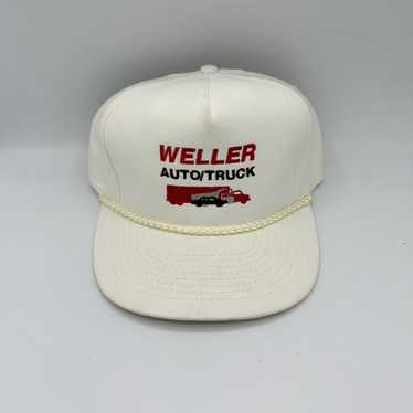 Vintage Vintage Weller Auto Truck Hat White Trucke