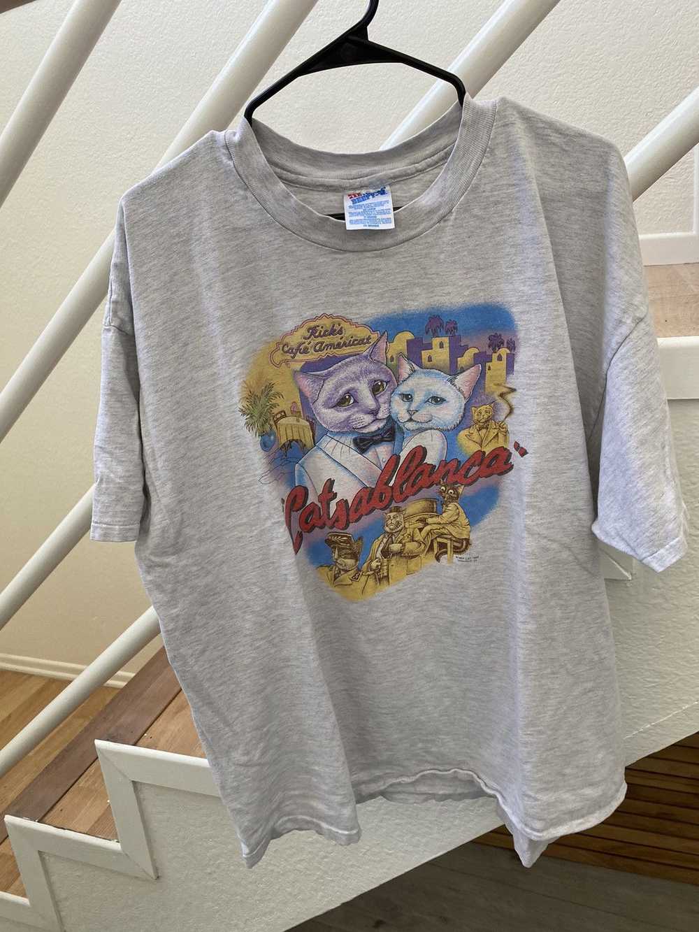 Hanes × Vintage Vintage Catsablanca Tee - image 4