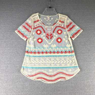 Vintage Sundance Top Womens Large Embroidered Shee