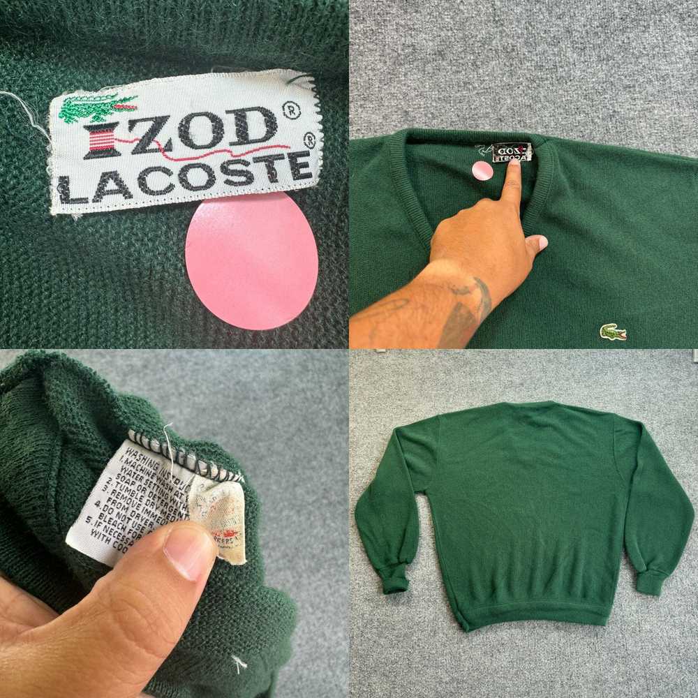 Izod Vintage 80s Izod Lacoste Green Sweater V-Nec… - image 4