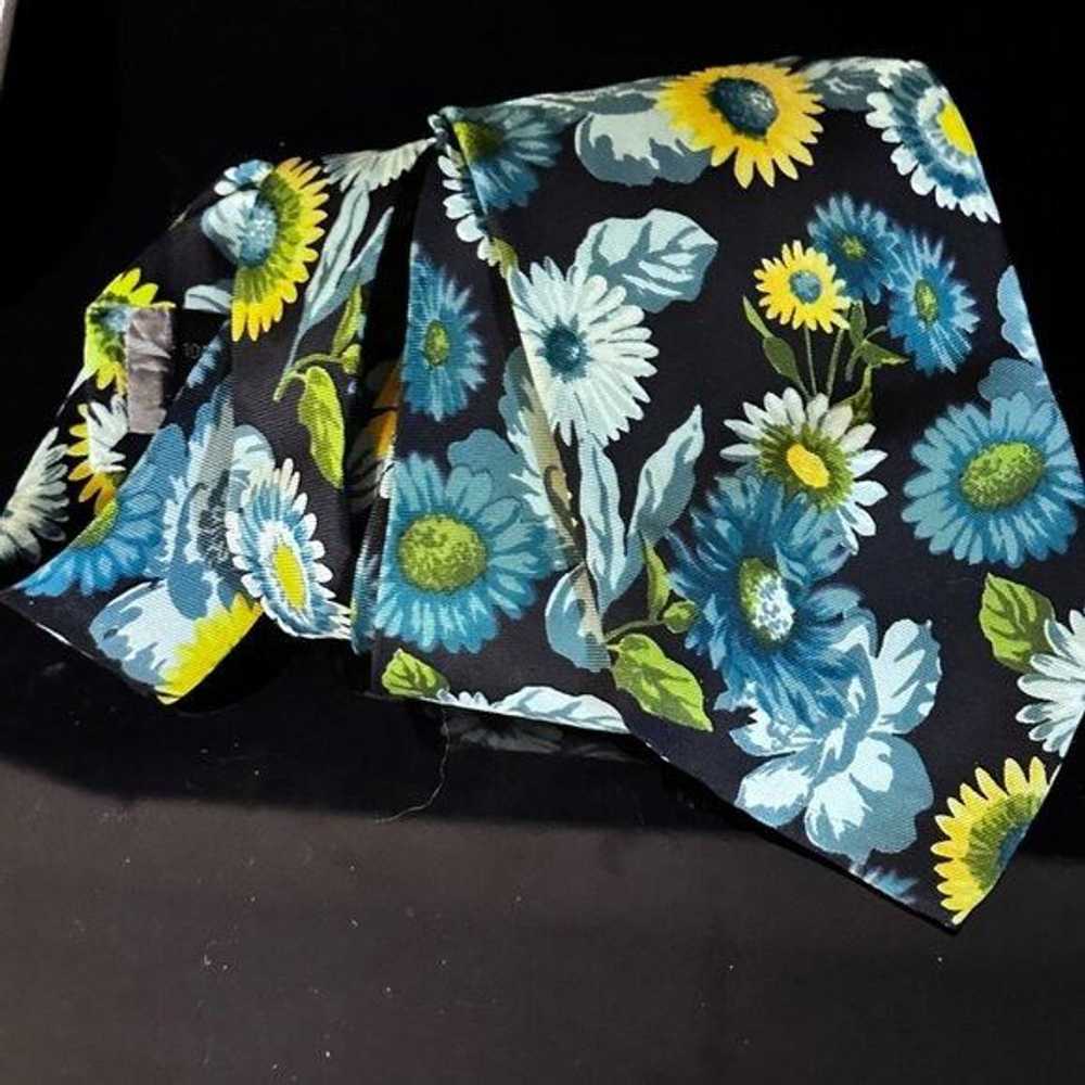 Kenzo KENZO Floral Neckwear Tie Blue Black Yellow… - image 2