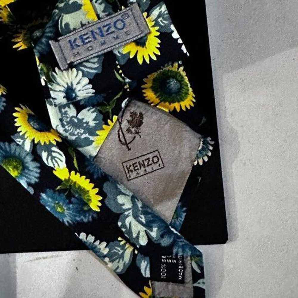 Kenzo KENZO Floral Neckwear Tie Blue Black Yellow… - image 3