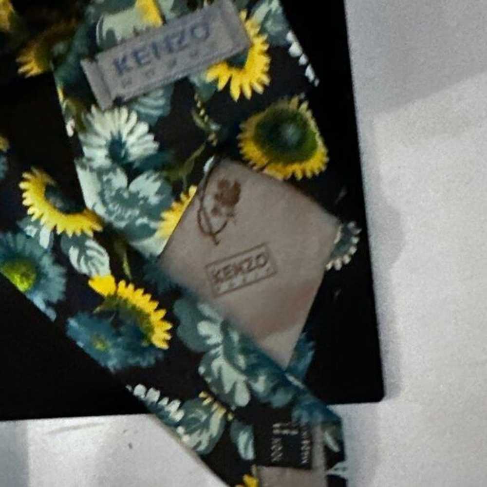Kenzo KENZO Floral Neckwear Tie Blue Black Yellow… - image 5