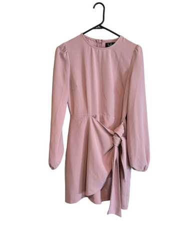 Lulus Lulus Faux Wrap Long Sleeve Midi Dress Pink