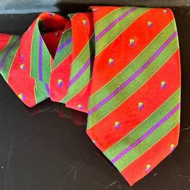 Emanuel Ungaro Emanuel Ungaro Silk Tie Red Green … - image 1